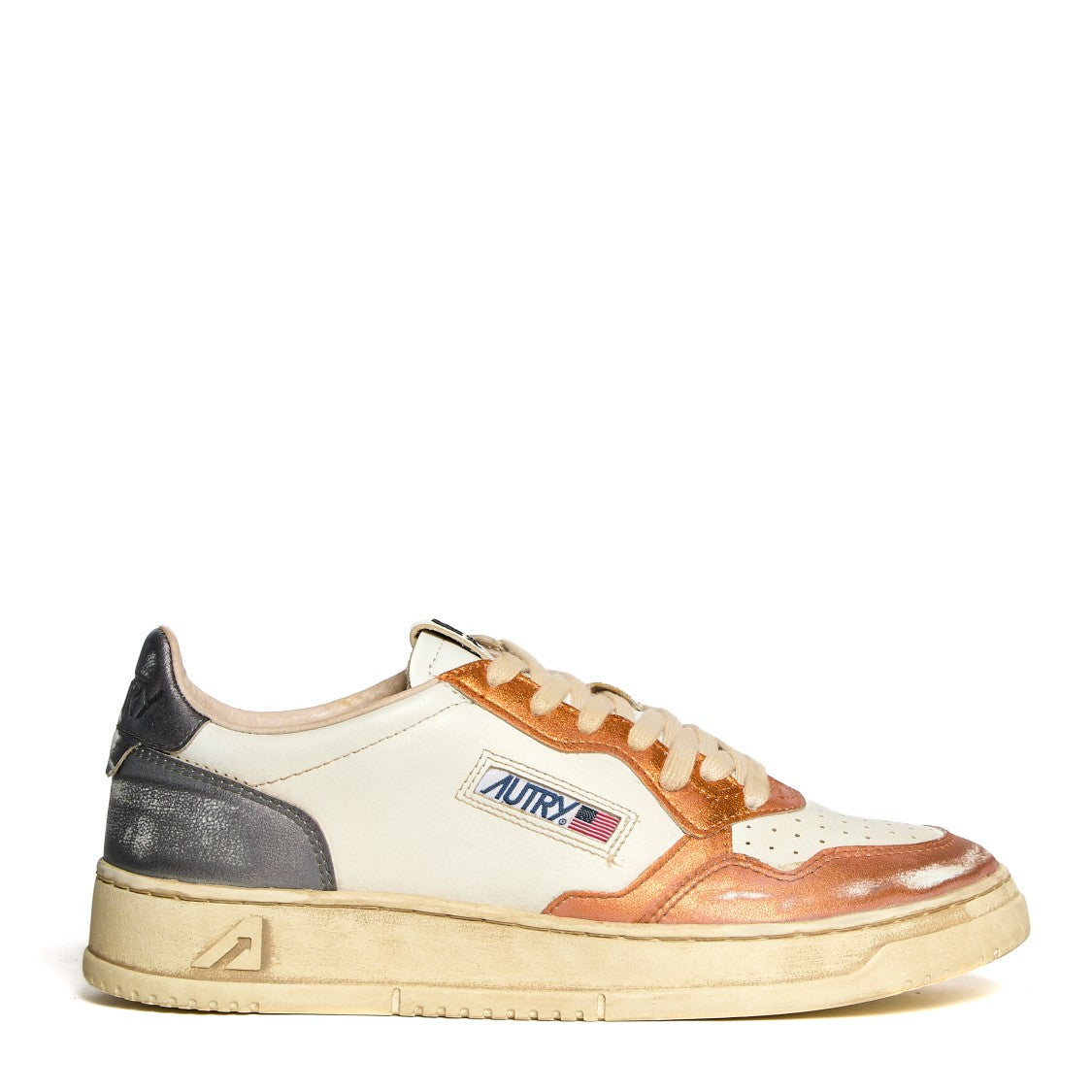 Autry Vintage-Inspired Low-Top Sneakers With Brushed Leather Finish