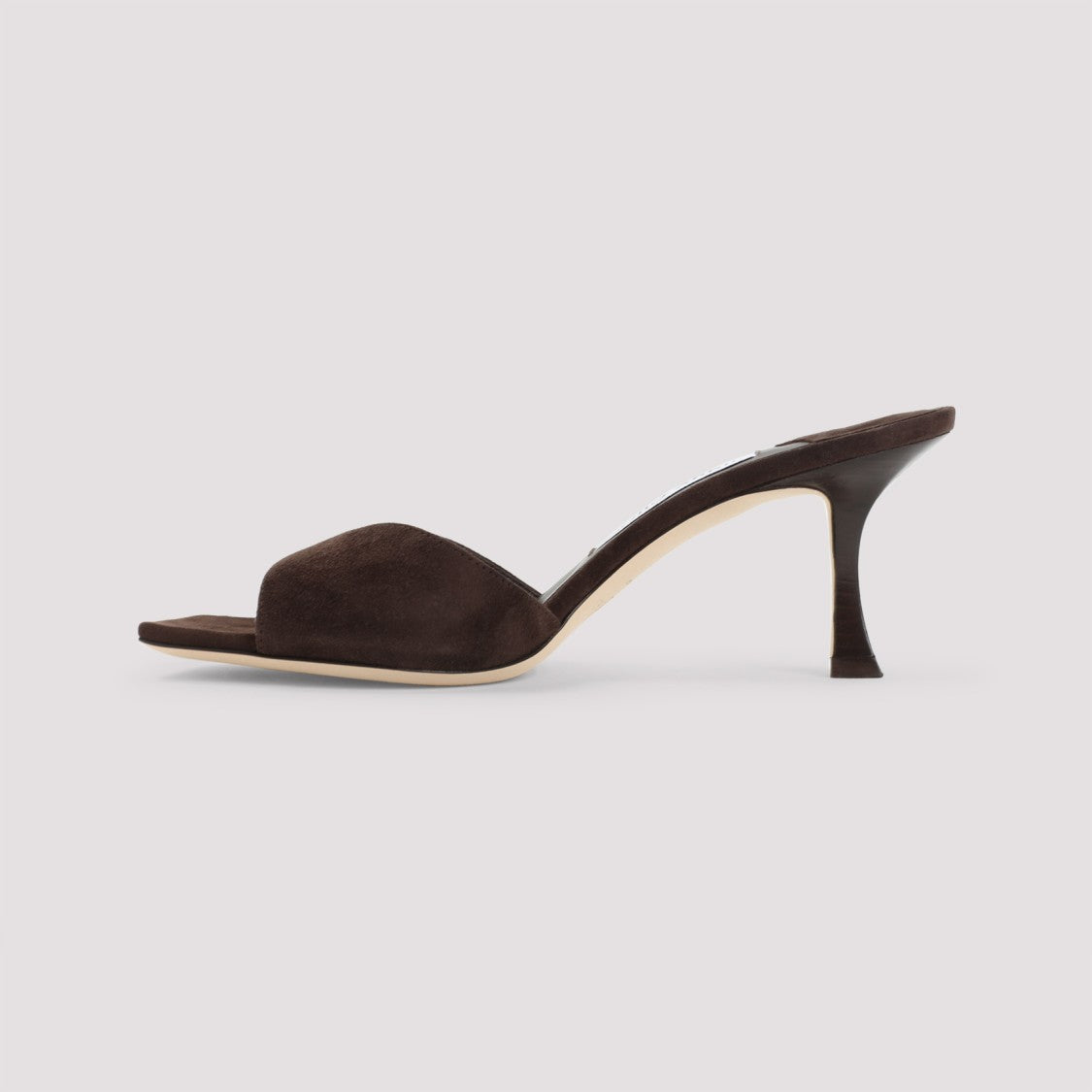 Jimmy Choo Brown Suede Slippers With 7Cm Heel And Open Toe