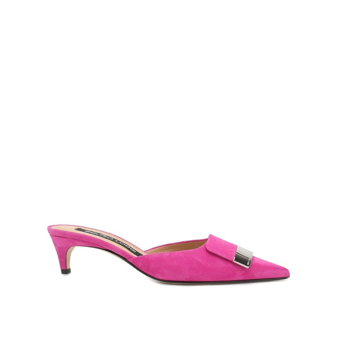 Sergio Rossi Leather Mules With Pointed Toe And Buckle Detail