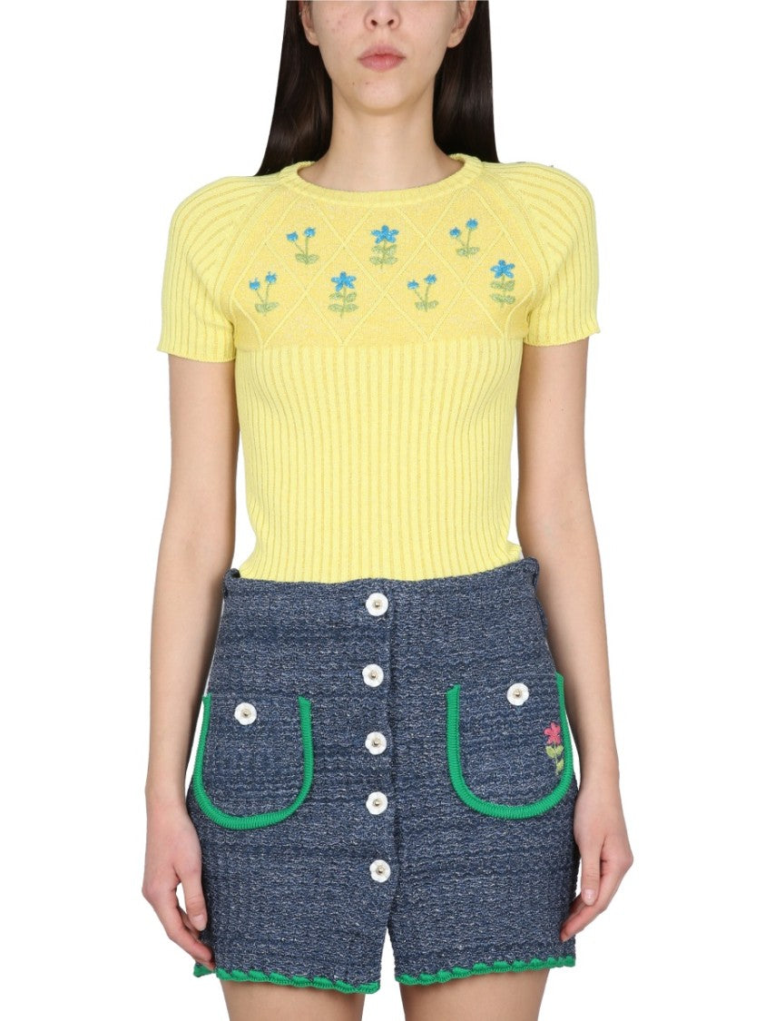 Cormio Floral Embroidered Fitted Jersey