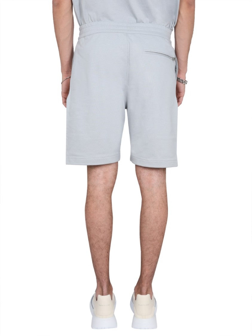 Alexander Mcqueen Bermuda Shorts With Graffiti Logo Print