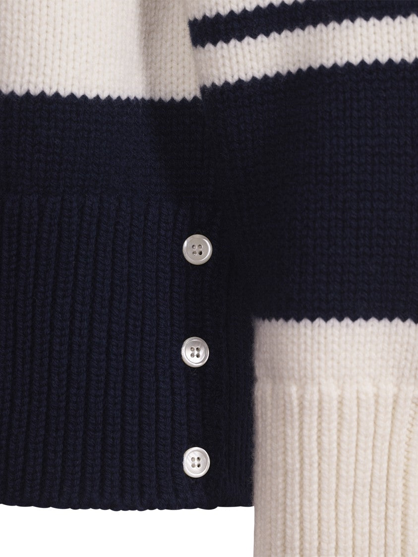 Thom Browne Rugby Stripe Jersey Stitch Boat Neck Pullover