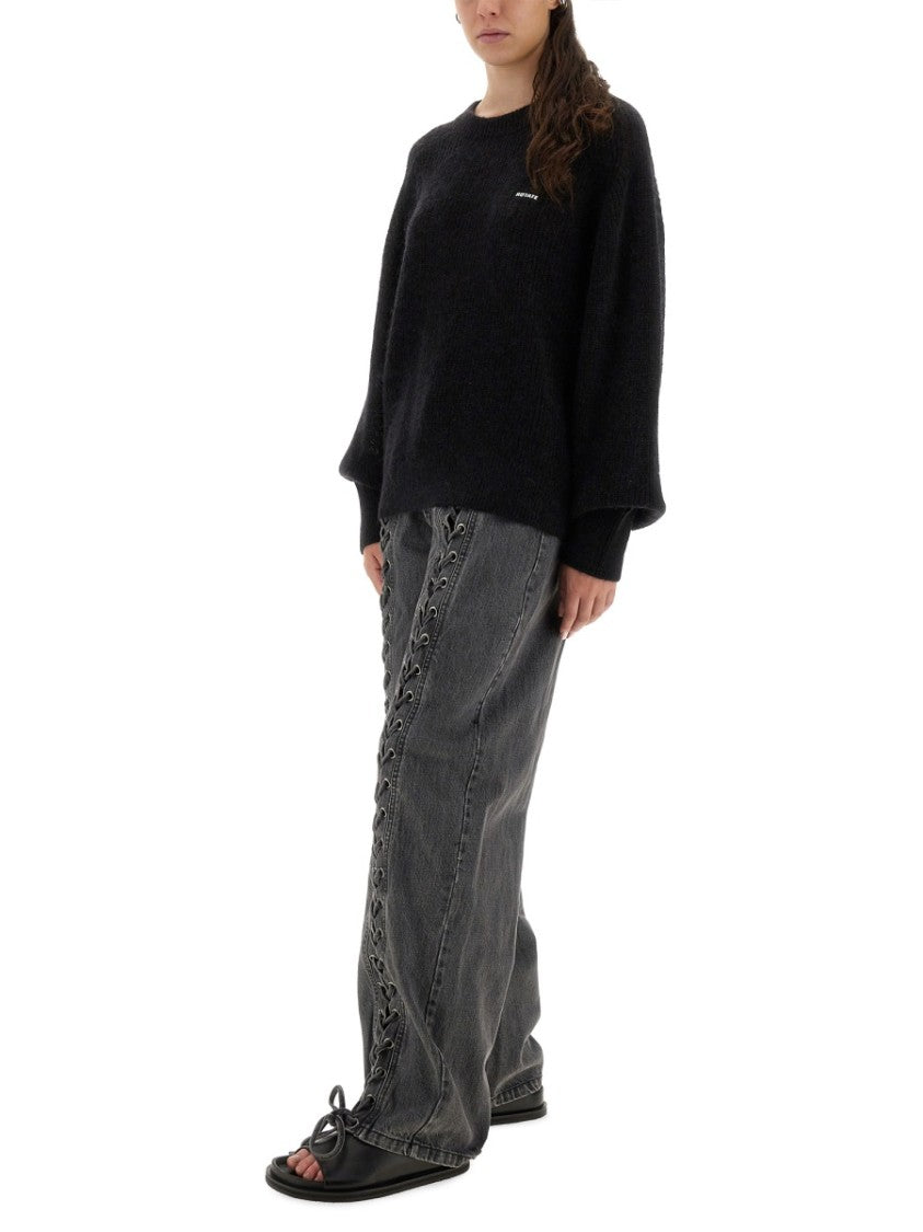 Rotate Birger Christensen Lightweight Knit Sweater With Logo Detail
