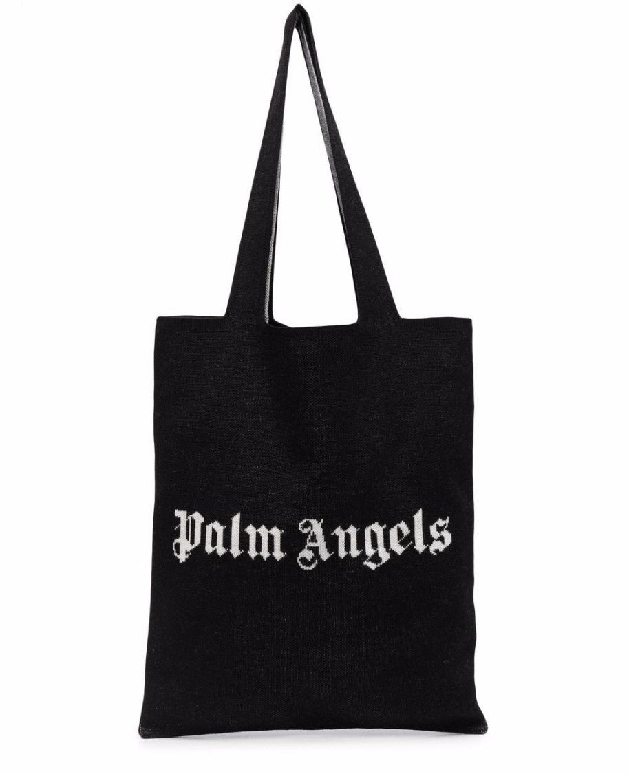 Palm Angels Knit Shopper Logo Tote Bag