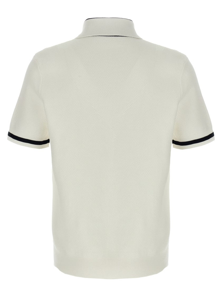 Gucci Intarsia Detail Knitted Cotton Piqué Polo Shirt