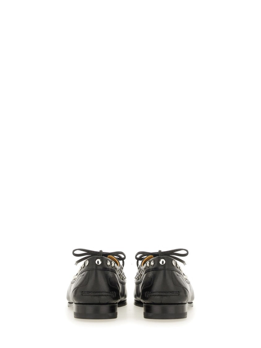 Bally Moccasin "Plume" With Delicate Bow Lace Detail