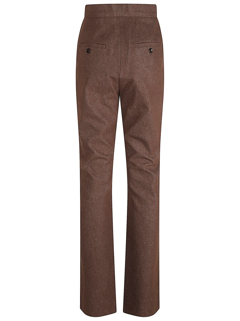 Max Mara Tailored Brown Trousers With Structured Waistband