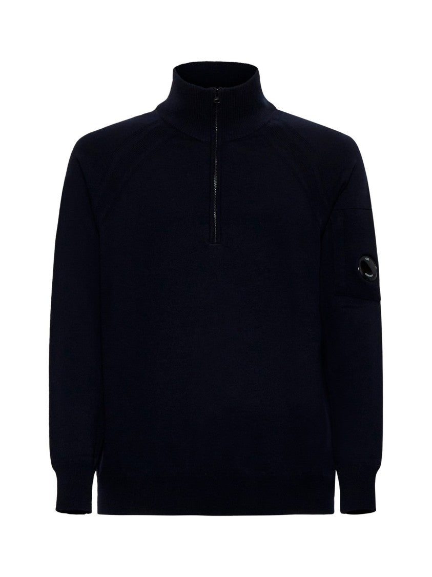 C.P. Company Polo Collar Sweater With Half-Zip Front