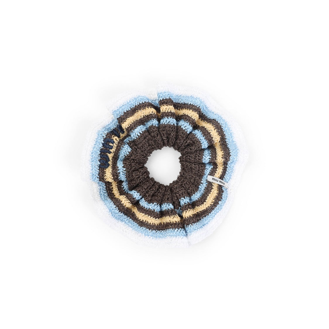Miu Miu Textured Circular Hat With Multicolor Stripes