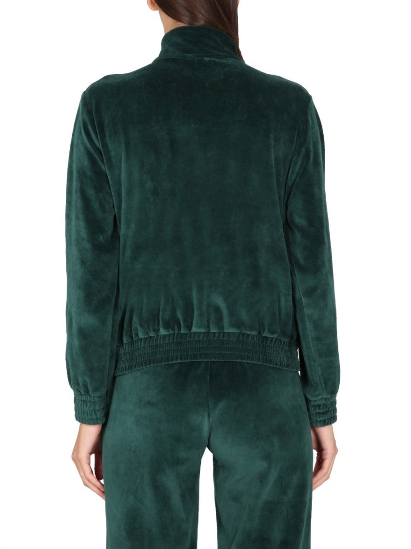 Sporty And Rich Full-Zip Sweatshirt With Plush Texture