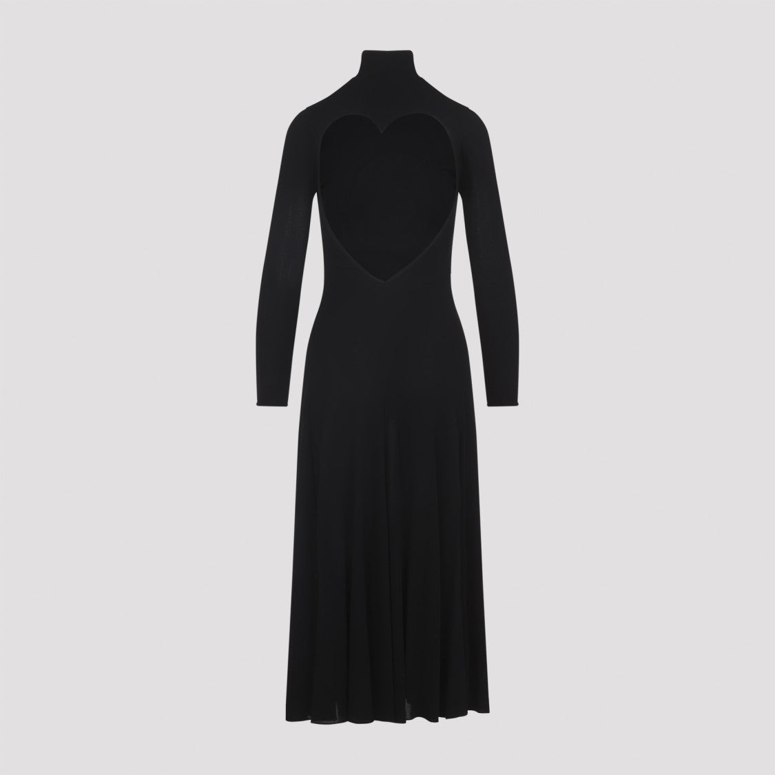 Alaïa Heart-Shaped Cutout Black Viscose Midi Dress