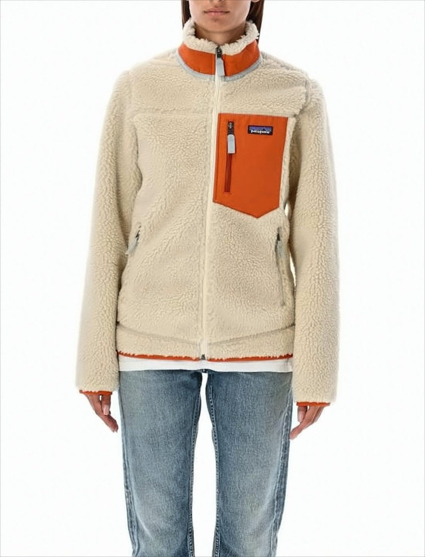Patagonia Textured Fleece Jacket With Contrasting Chest Pocket