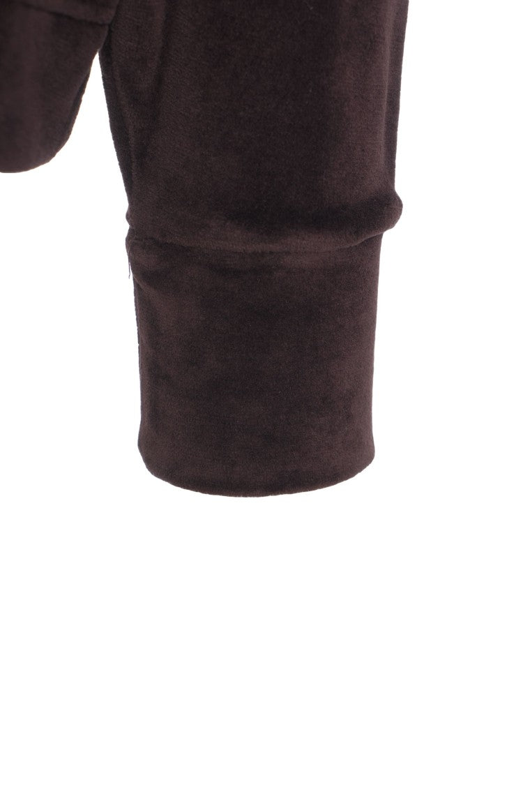 Majestic Filatures Oversized Velour Hoodie With Zip Closure
