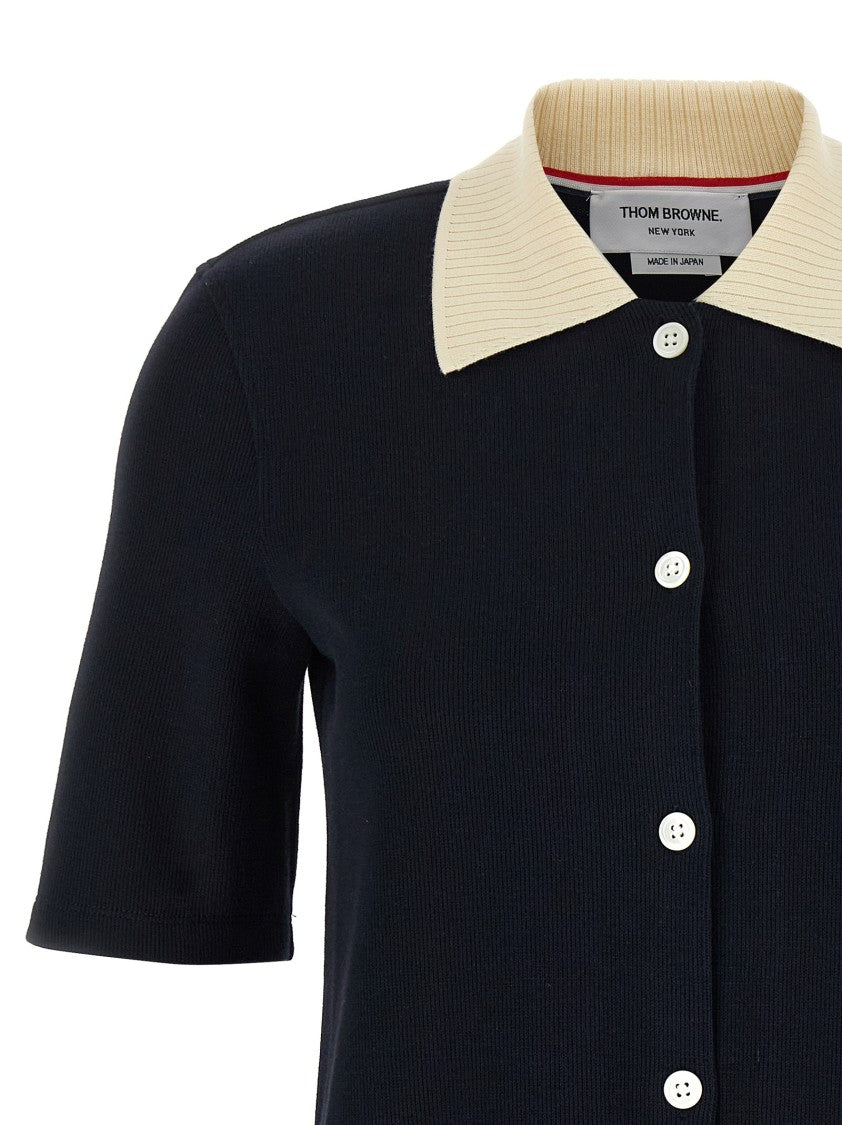 Thom Browne Short Sleeve Cotton Polo Mini Dress