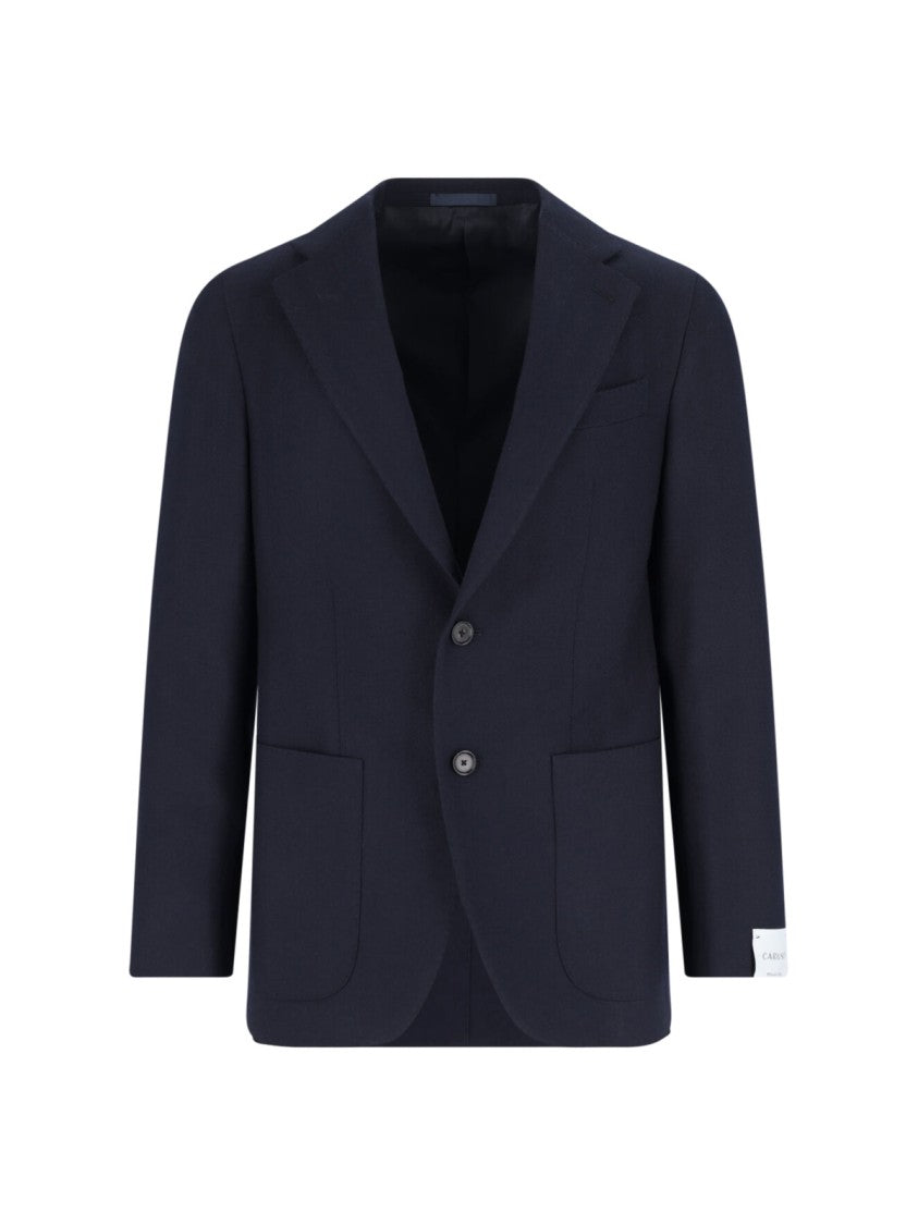 Caruso Tailored Herringbone Jacket With Notched Lapel