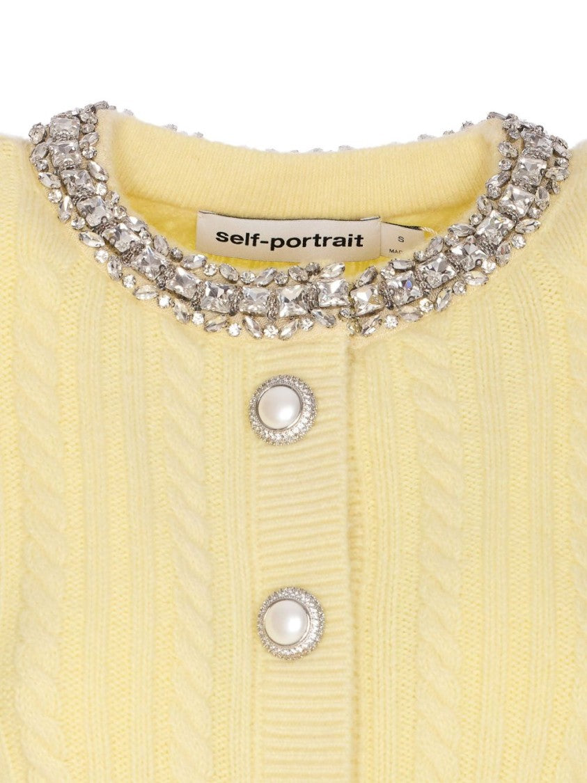 Self-Portrait Yellow Alpaca Cardigan