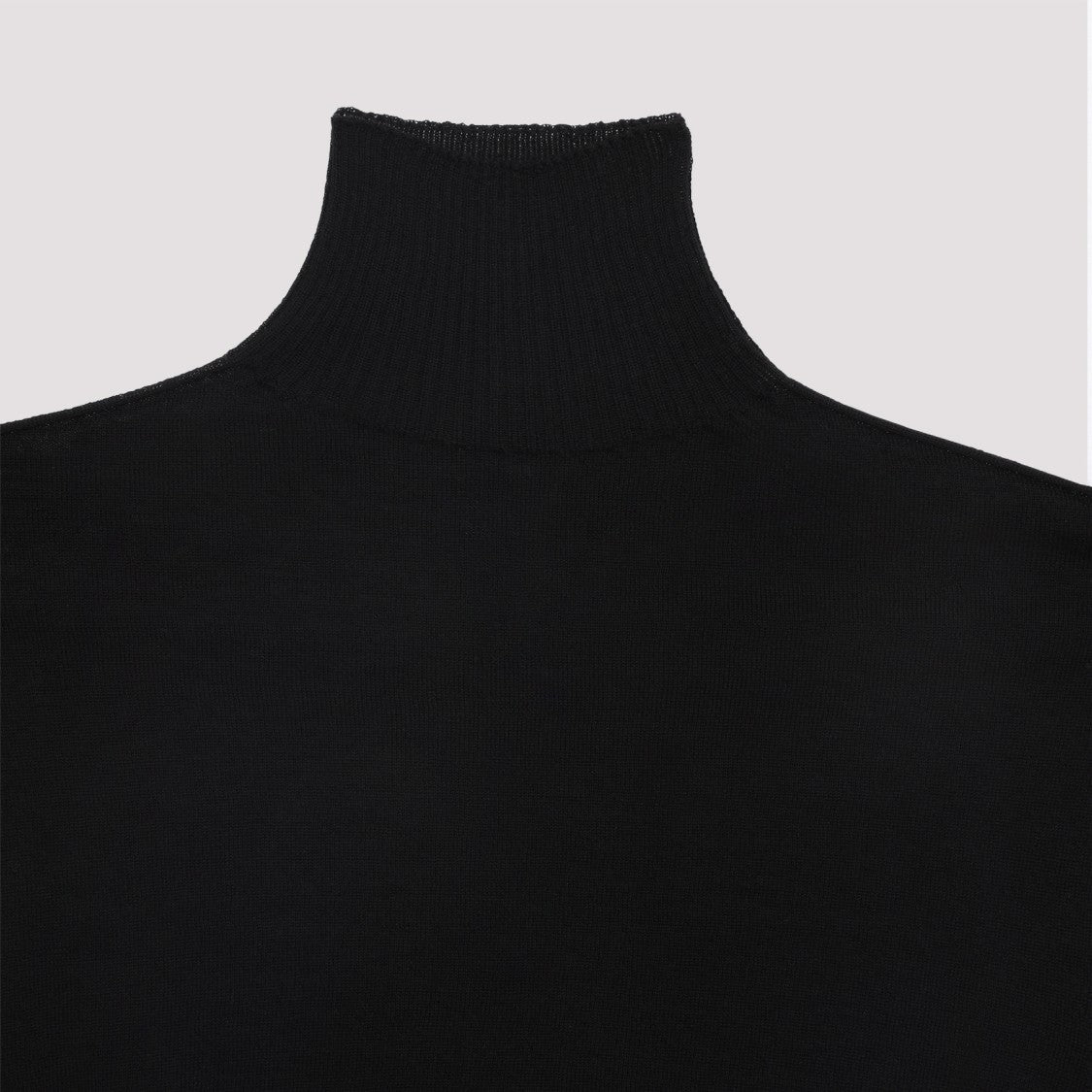 Rick Owens Black Virgin Wool Short Sleeves Turtle Top