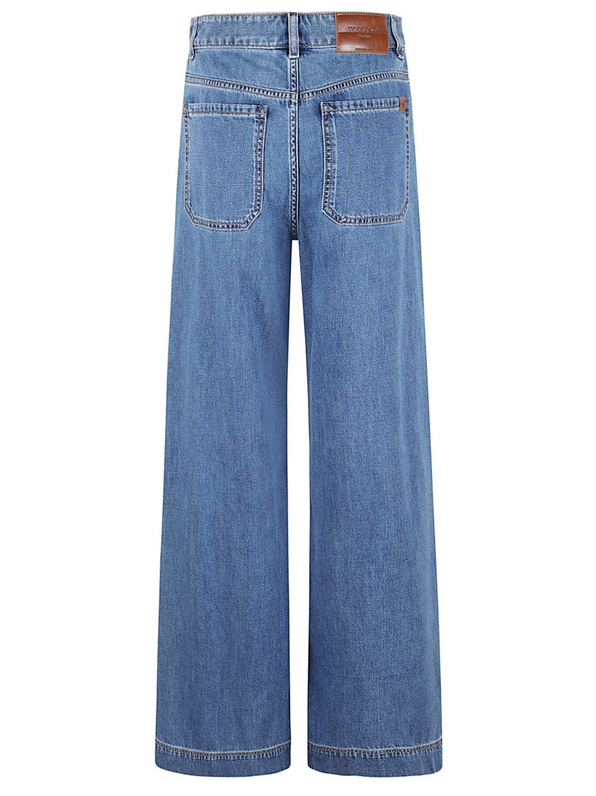 Max Mara High-Waisted Wide-Leg Denim Jeans With Five-Pocket Design