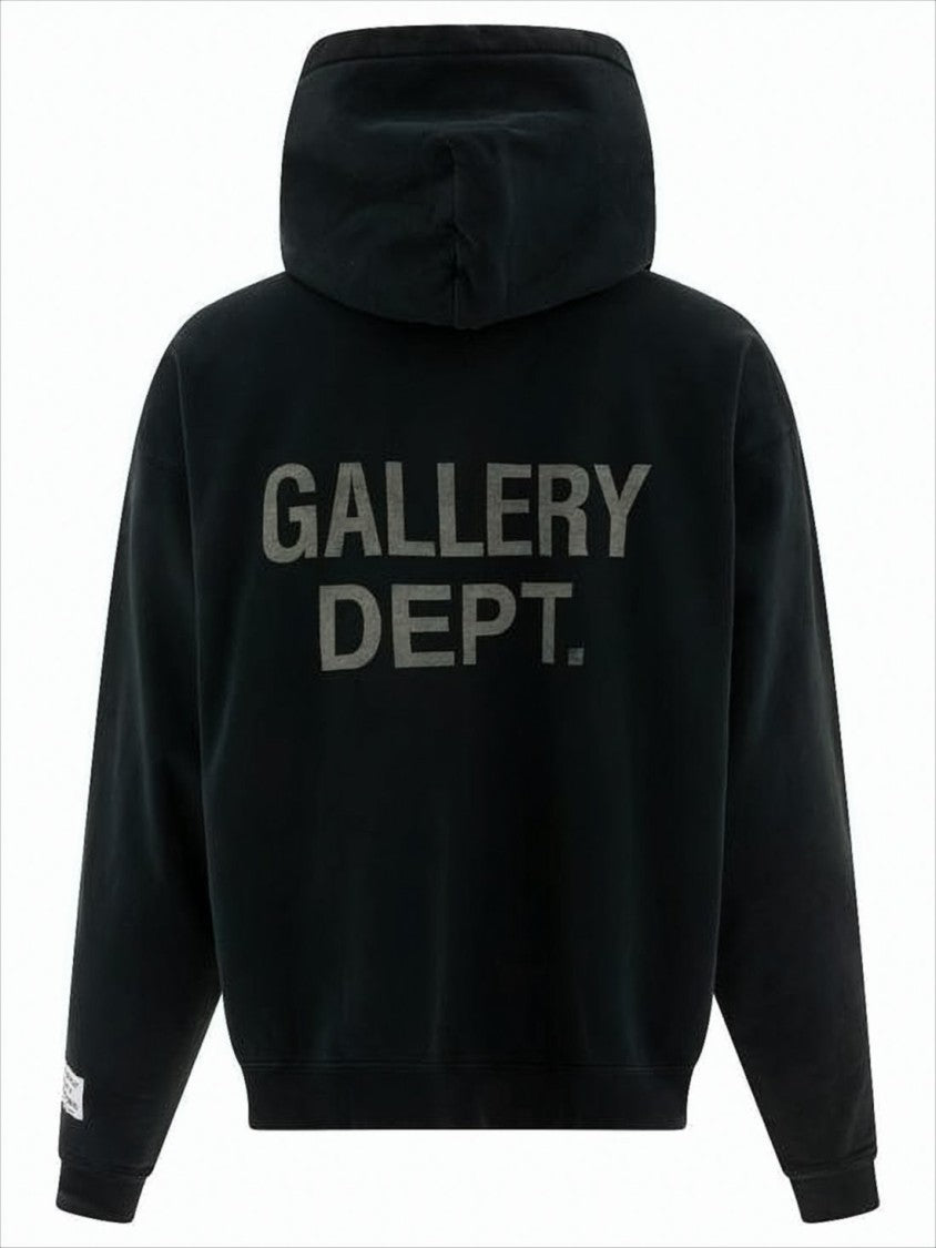 Gallery Dept. Black Cotton Hoodie With Logo Prints