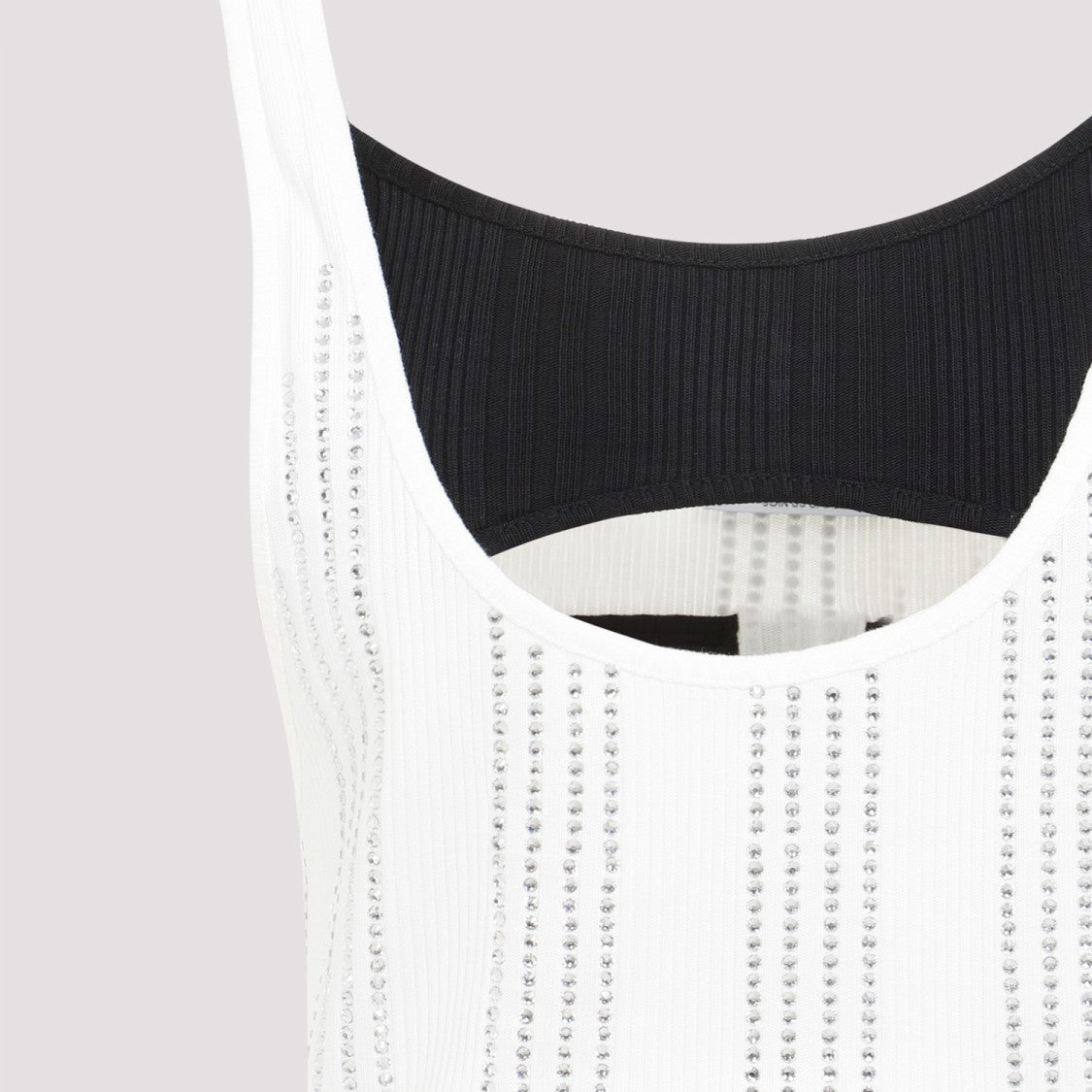 The Attico White Cotton Flat Ribbed Jersey Tank Top