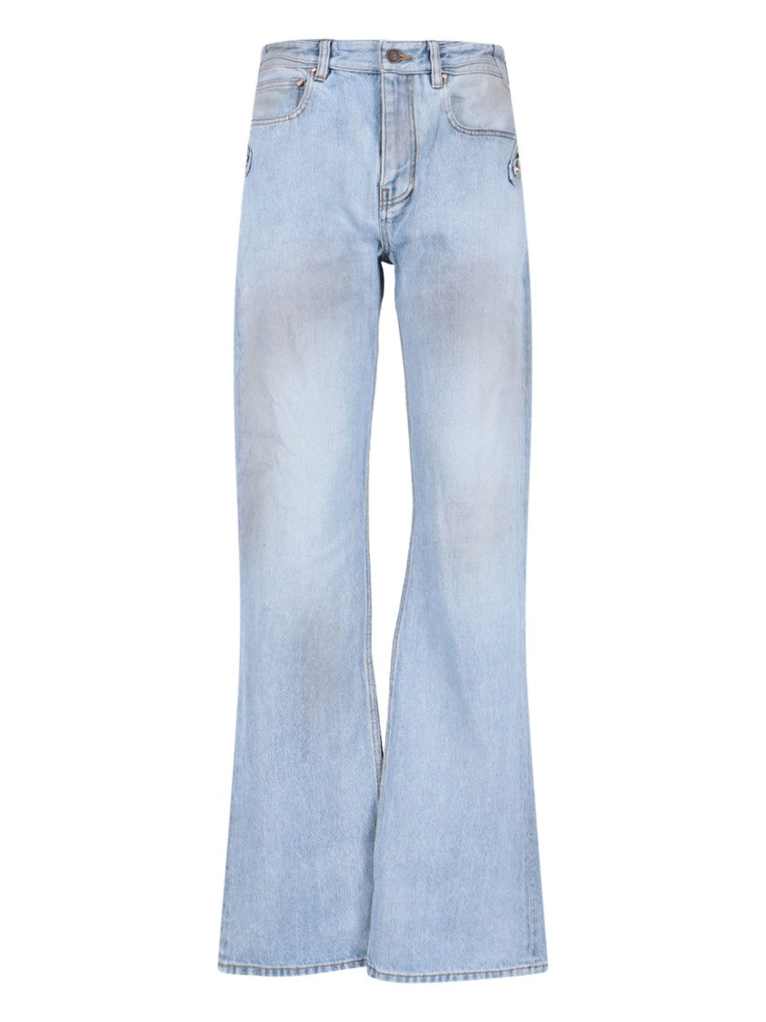 Balenciaga Straight-Leg Blue Denim Jeans With Traditional Five-Pocket Styling