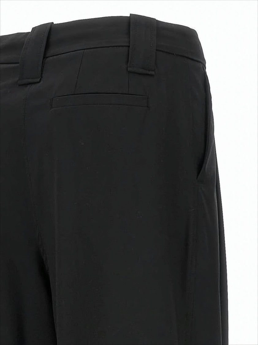 Ganni Tailored Wide-Leg Suit Pants With Front Pleats