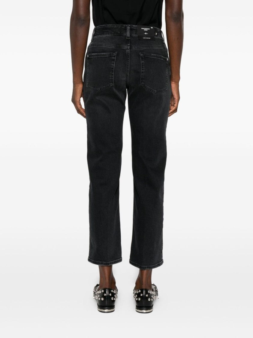 Seven Classic Black Jeans With Five-Pocket Design
