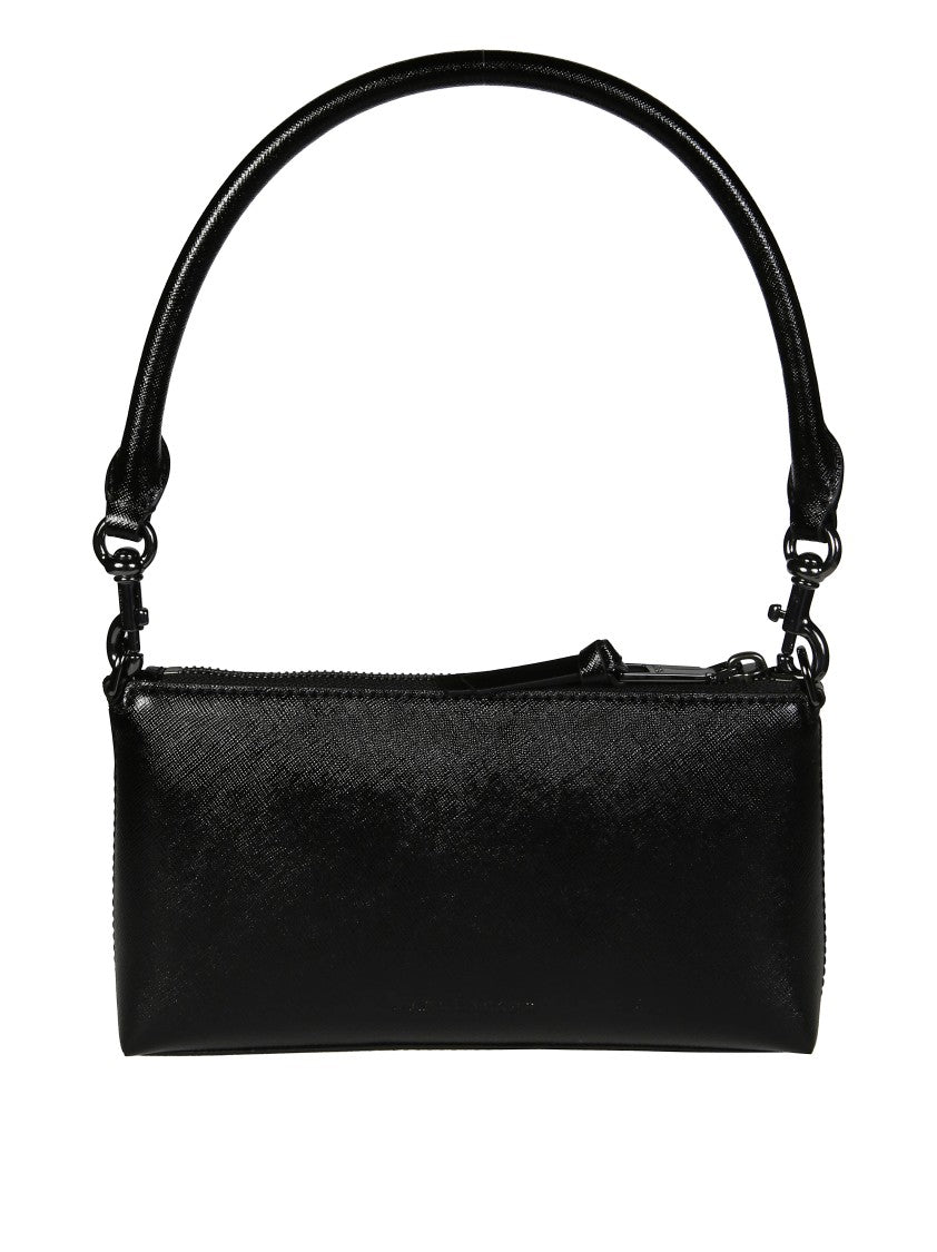 Marc Jacobs Structured Texture Black Handbag With Detachable Chain Strap