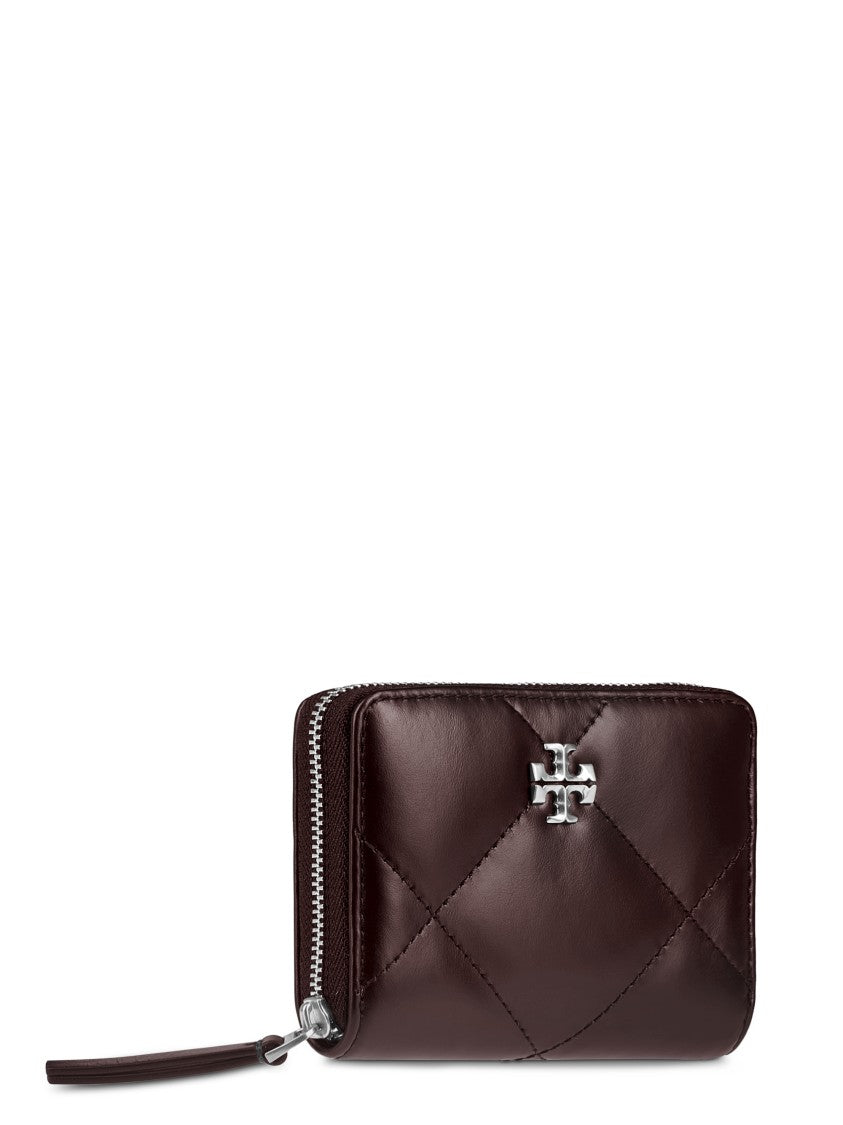 Tory Burch Kira Diamond Quilt Distressed Small Zip Around Wallet