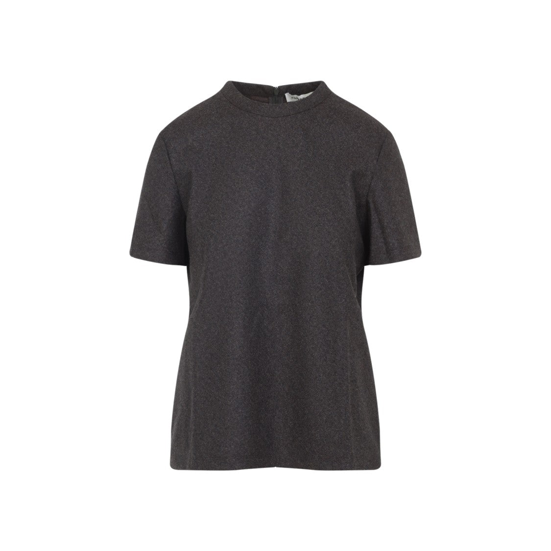Carven Fitted Brown Virgin Wool T-Shirt