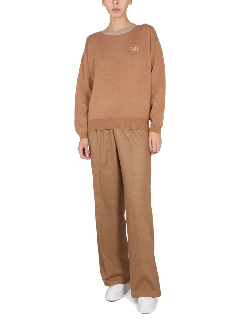 Ballantyne Cross-Neck Long-Sleeved Shirt With Embroidered Logo