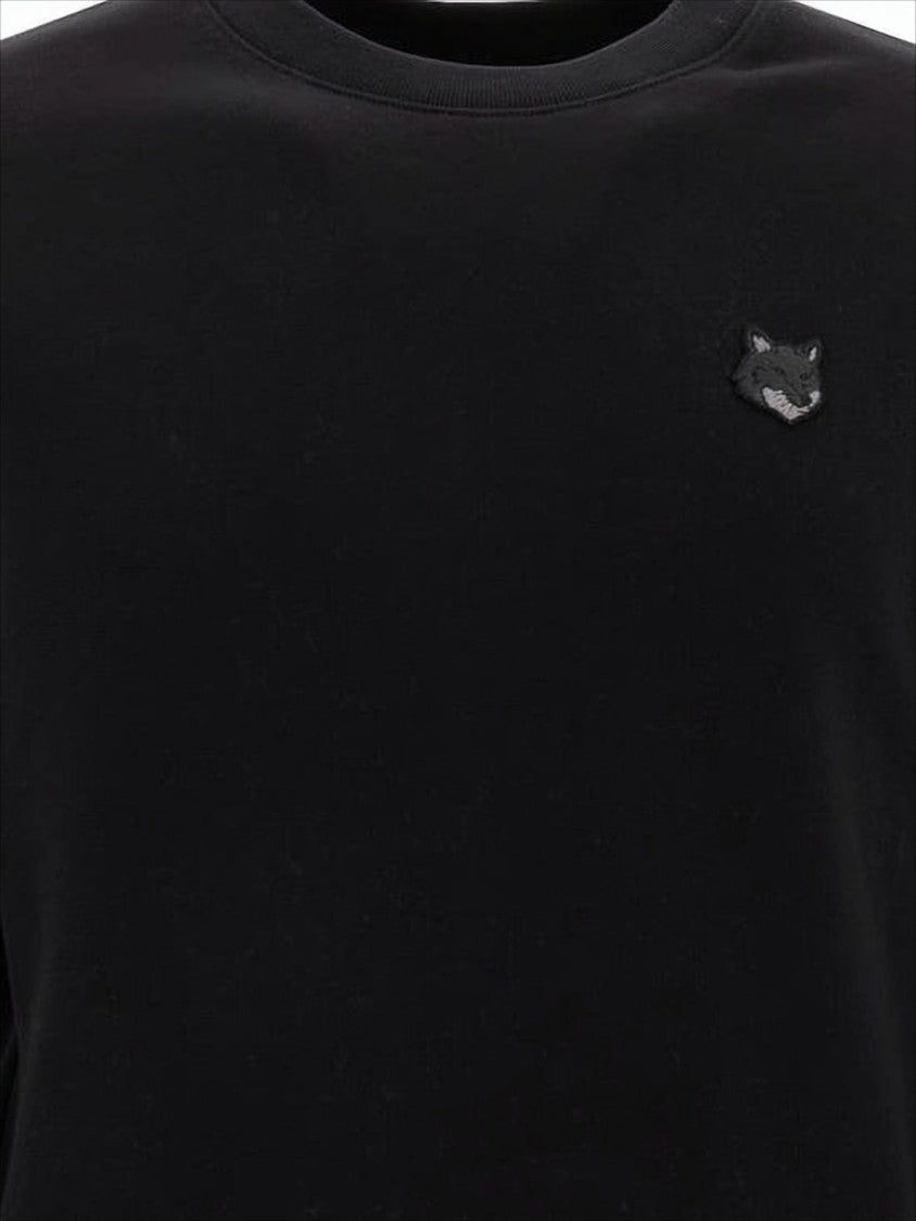Maison Kitsuné Long-Sleeve Crew Neck T-Shirt With Embroidered Fox Emblem