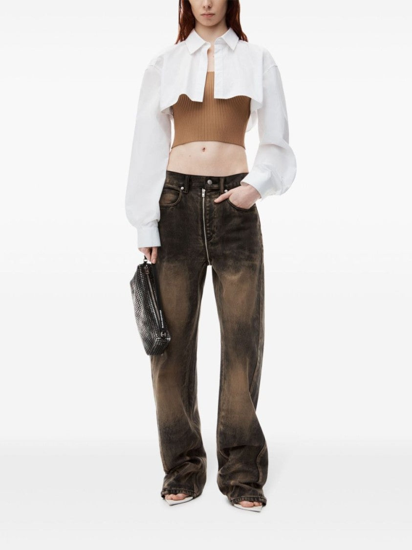 Alexander Wang Rectangle Bag With Black Crystal Embellishment