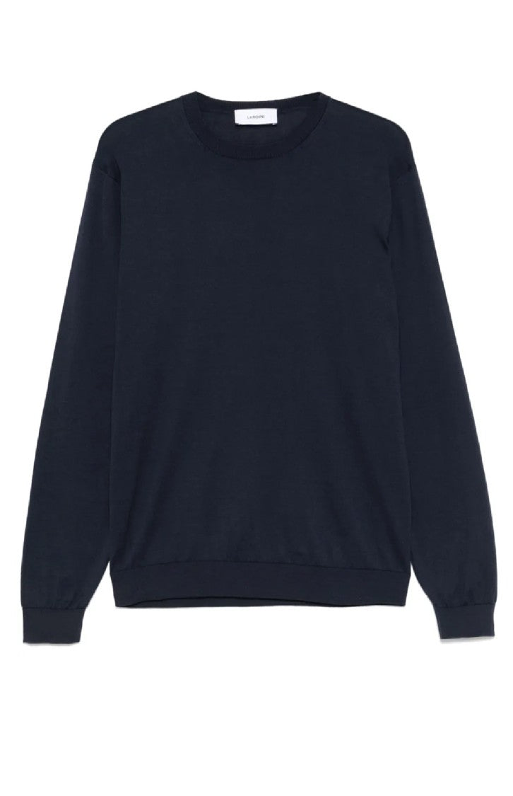 Lardini Ribbed Black Long-Sleeve Sweater