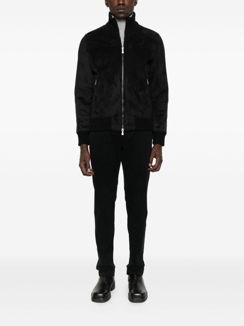 Gran Sasso Long Black Coat With High Collar