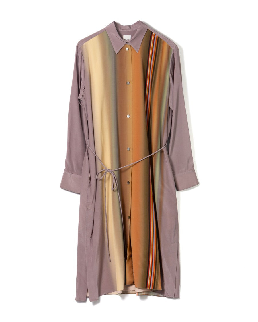 Paul Smith Long Silk Midi Dress With Striking Gradient