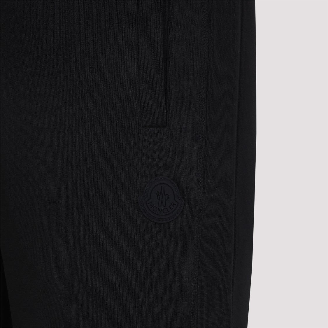 Moncler Black Cotton Sweat Bottoms