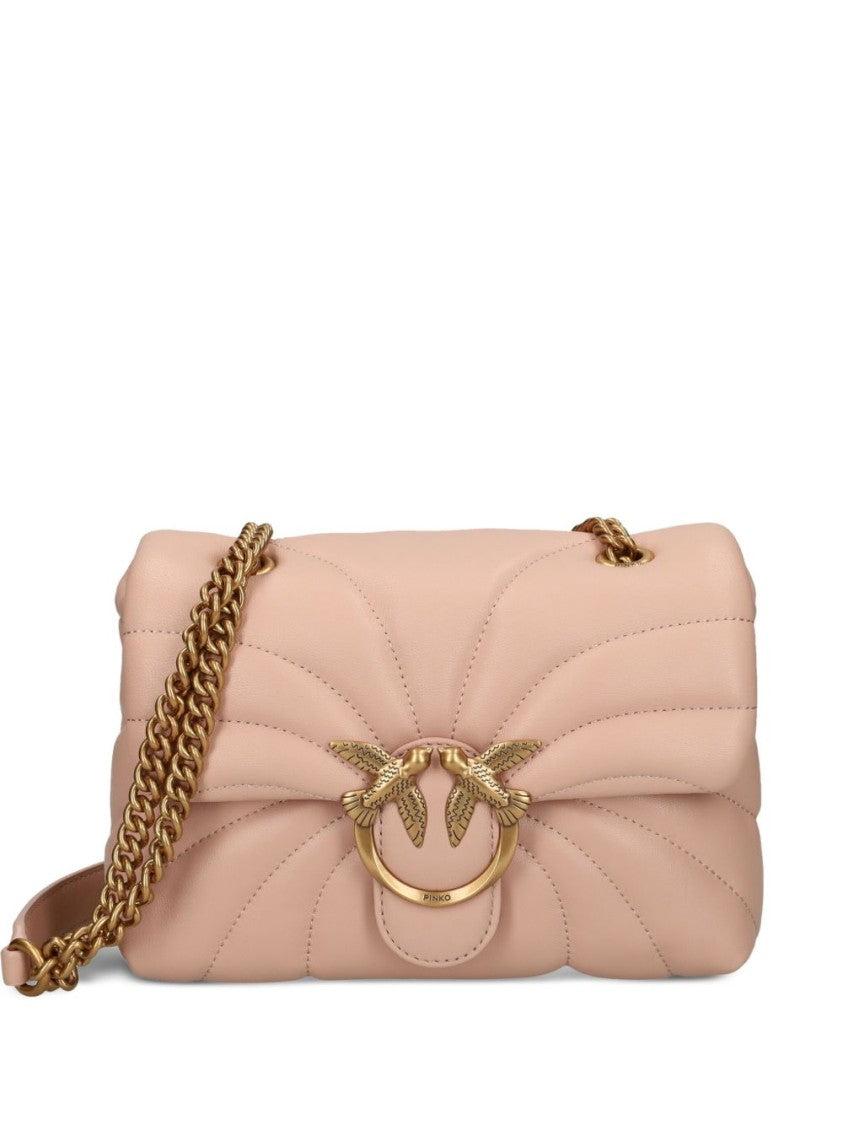 Pinko Quilted Bag With Circular Clasp And Chain Strap