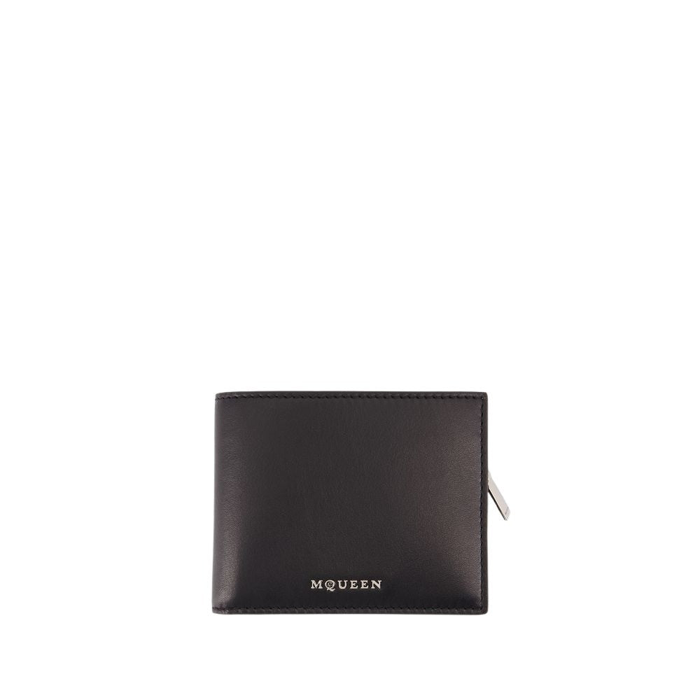Alexander Mcqueen 2In1 Wallet - Leather - Black/Silver
