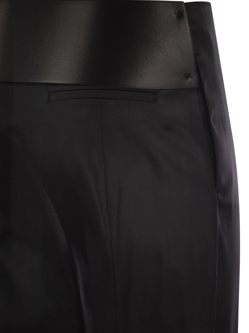 Sportmax Adepto - Satin Slim Fit Trousers