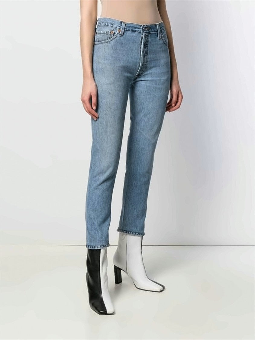 Re/Done Classic Light Blue Straight-Leg Denim Pants