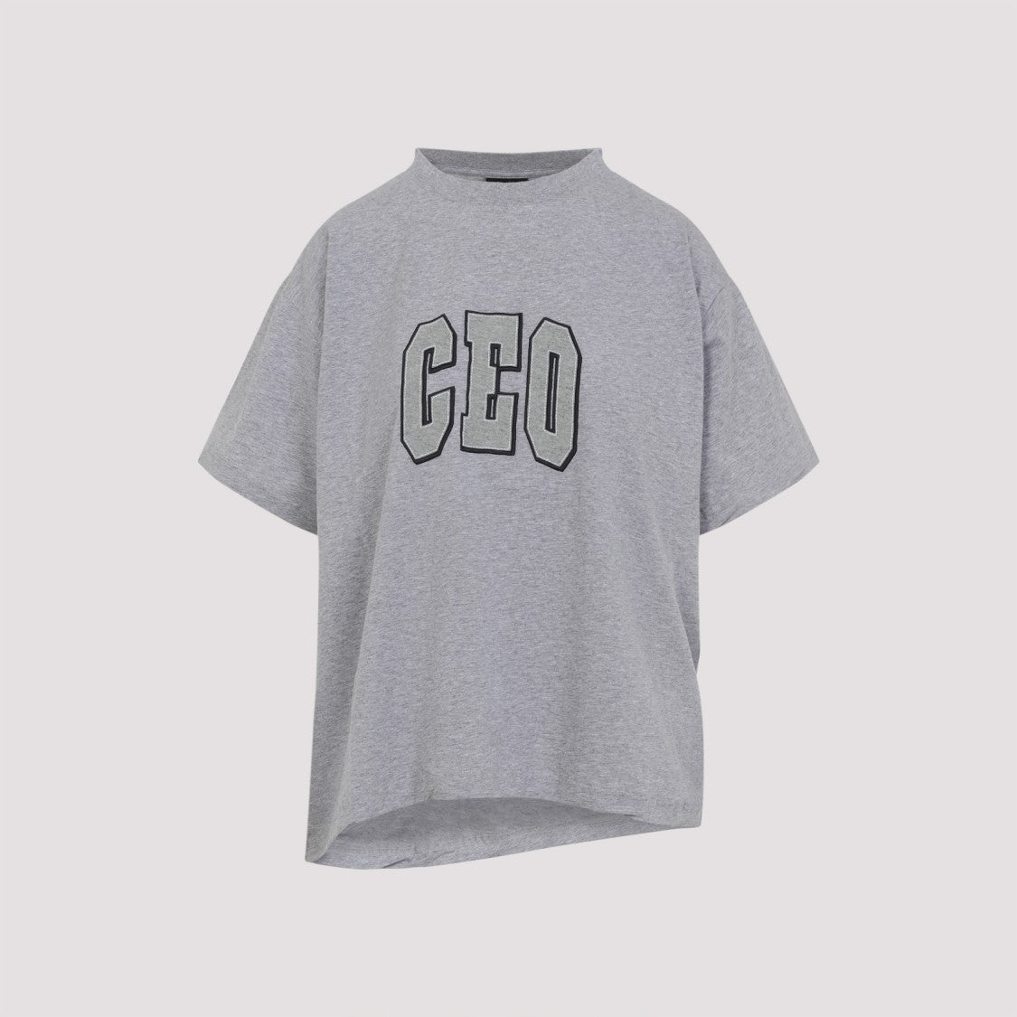 Balenciaga Collegiate-Style Grey Cotton T-Shirt