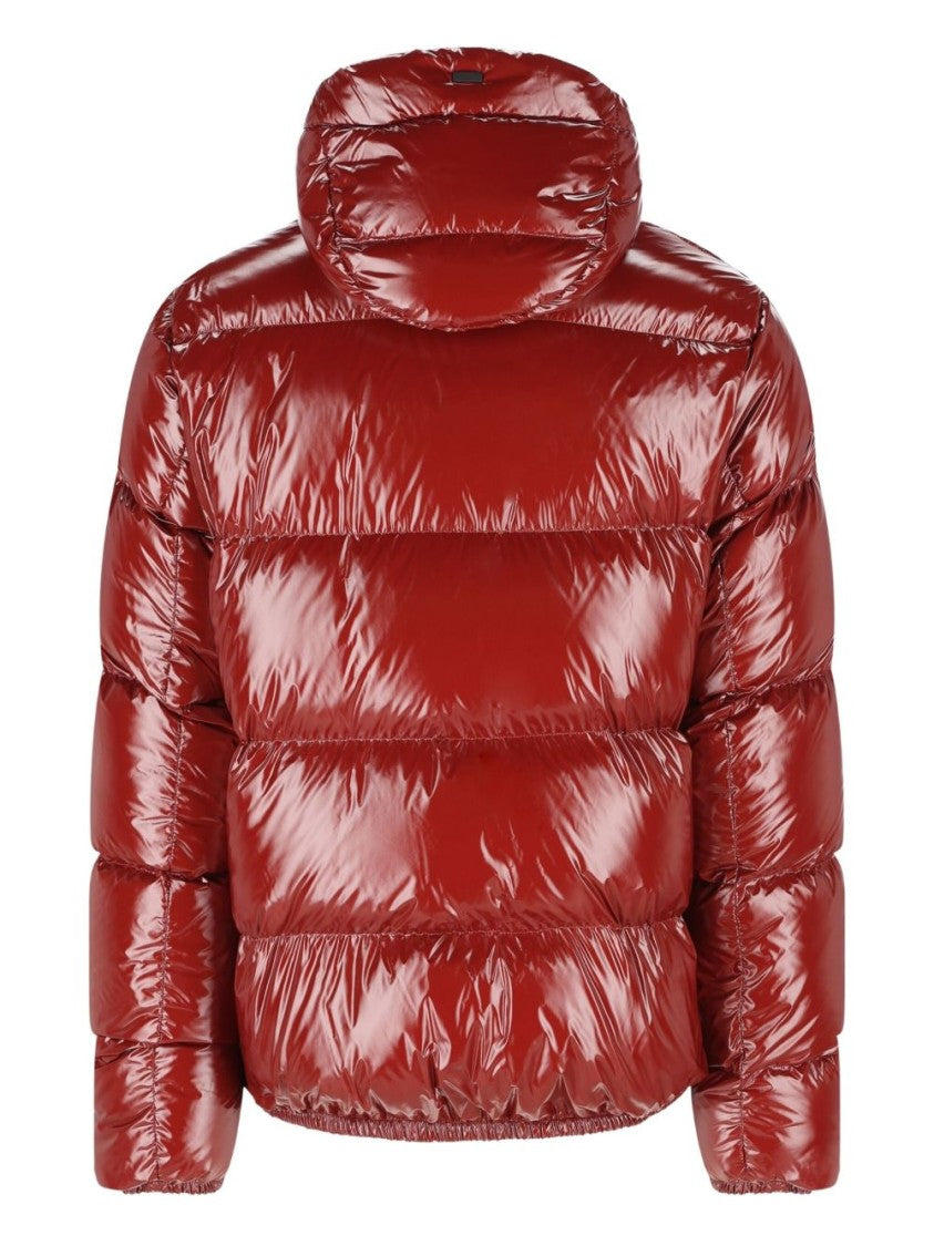 Herno Puffer-Style Bordeaux Jacket With High Collar
