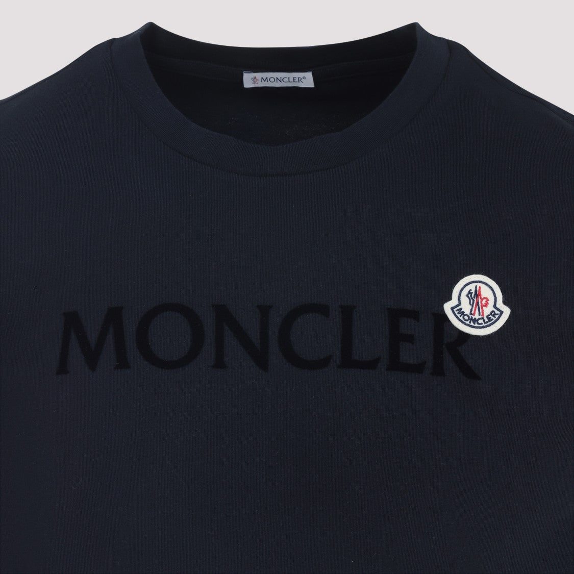 Moncler Navy Blue Cotton Short Sleeves T-Shirt