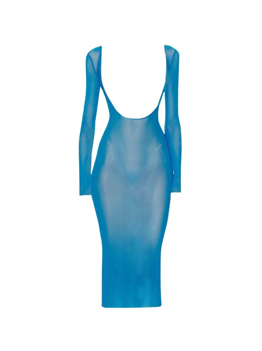 Jean Paul Gaultier X Shayne Oliver Mesh Low Cut And Backless Dress