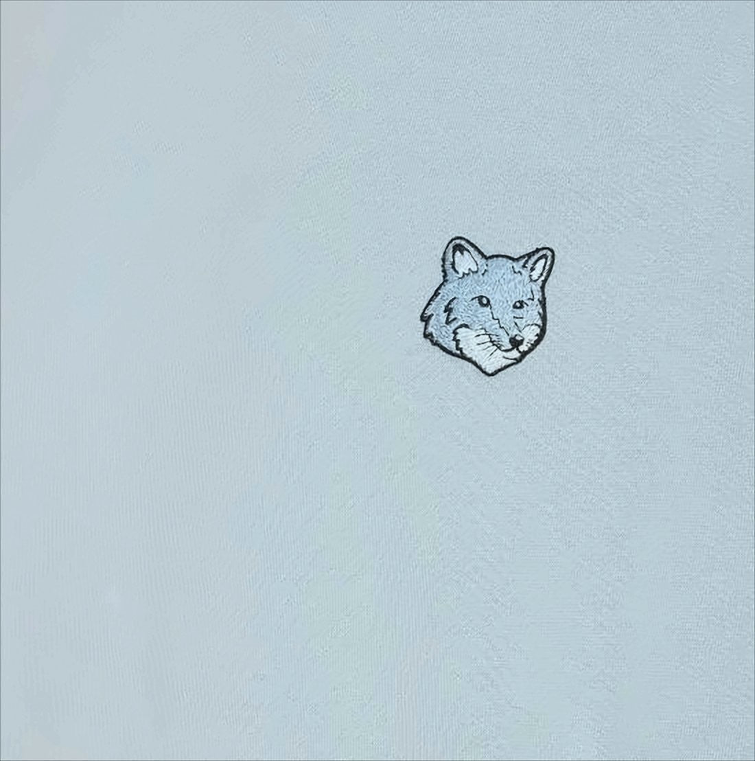 Maison Kitsuné Light Blue Long-Sleeve Sweatshirt With Embroidered Fox Emblem