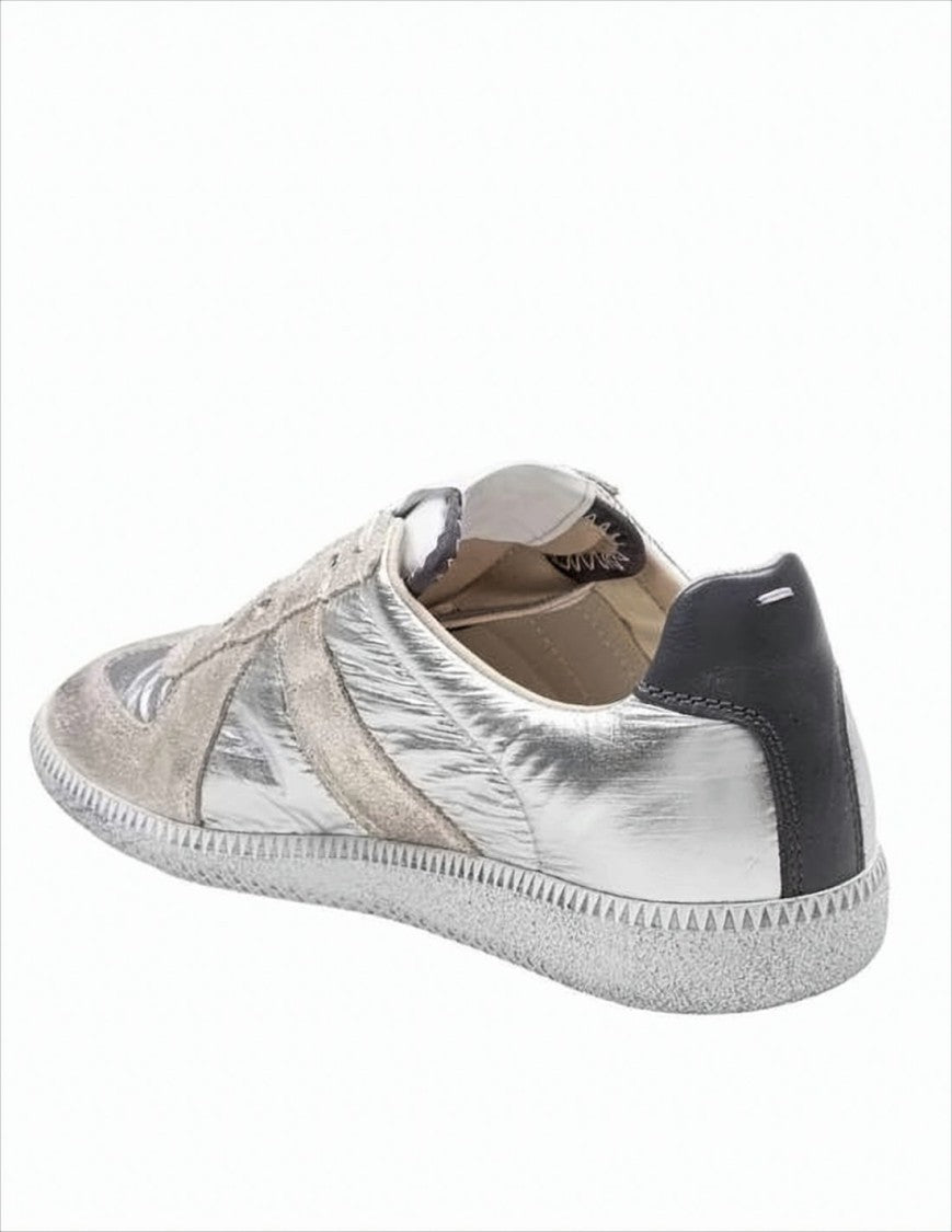 Maison Margiela Metallic Silver Low-Profile Sneakers