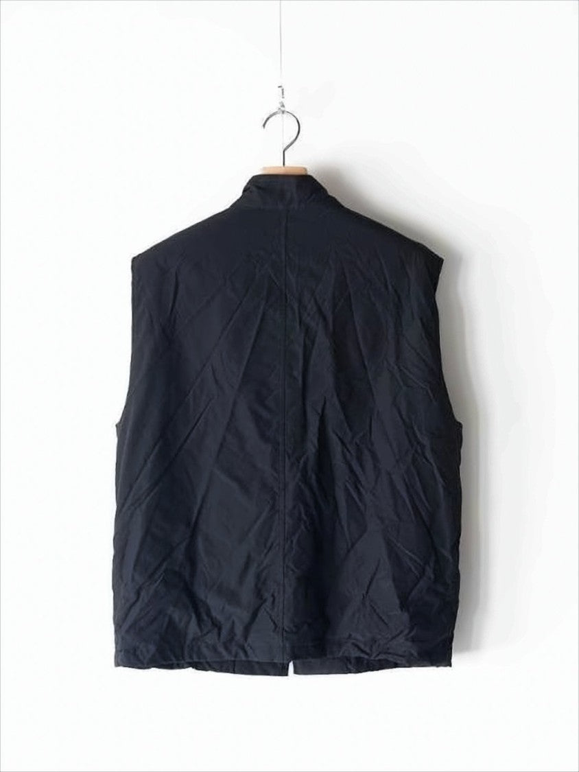 Auralee Quilted Wool Vest With High Collar