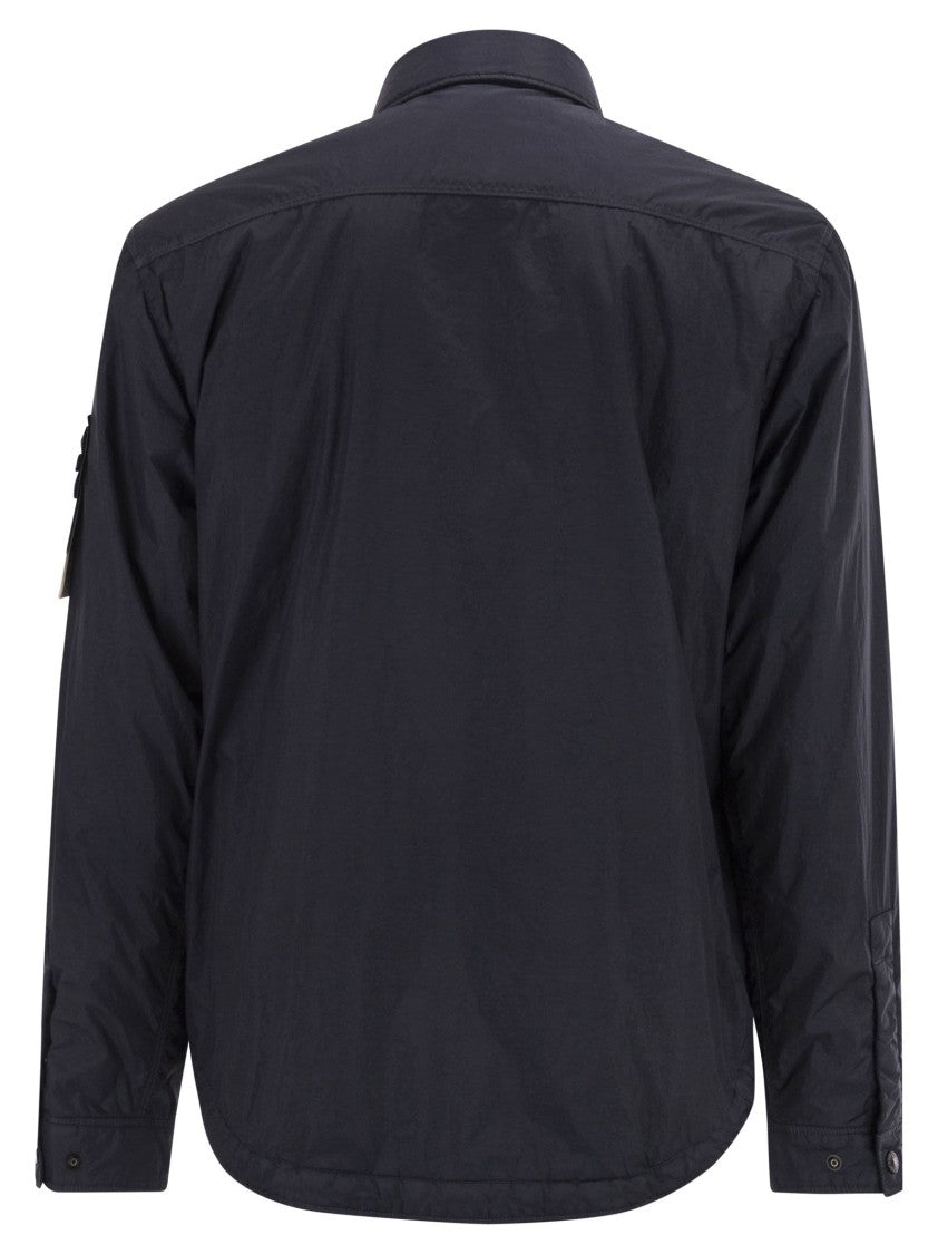 Stone Island Soft Nylon Shirt-Style Jacket With Concealed Closure
