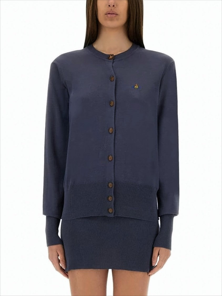 Vivienne Westwood Classic Cotton Cardigan With Layered Hem
